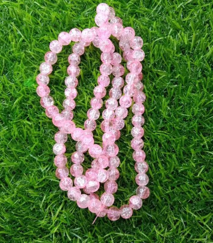 light Pink Crackle Beads