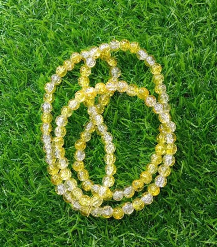 Yellow Crackle Beads
