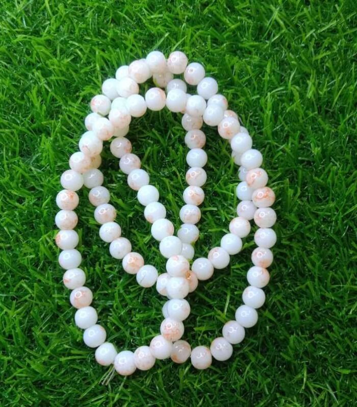 White Matte Orange Mix Beads