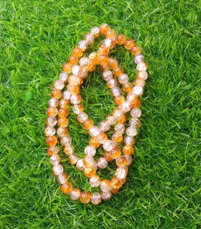 Orange colour crackle beads